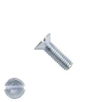 Metaalschroeven platkop M4 x 8mm DIN963 verzinkt zaagsnede 200 stuks