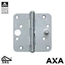 Veiligheidsscharnier 89x89mm ongelagerd staal ronde hoek SKG AXA