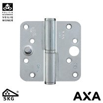 Veiligheidsscharnier kogelpaumelle 89x89mm ronde hoek links staal SKG*** AXA