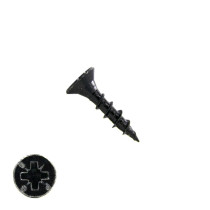 Spaanplaatschroeven 3,5x16 mm zwart gepassiveerd platkop Pozidriv-2 200 stuks