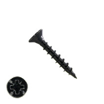 Spaanplaatschroeven 3,5x30 mm zwart gepassiveerd platkop Pozidriv-2 200 stuks