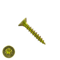 Spaanplaatschroeven 4,5x30mm geel verzinkt platkop TORX-20 200 stuks