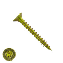Spaanplaatschroeven 4x40mm geel verzinkt platkop TORX-20 200 stuks