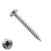 Spaanplaatschroeven 4x40mm verzinkt rondkop pozidriv-2 200 stuks