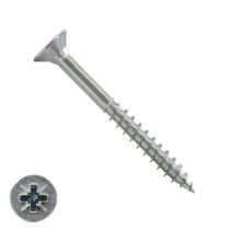 Spaanplaatschroeven 6x50/30mm verzinkt platkop pozidriv-3 200 stuks
