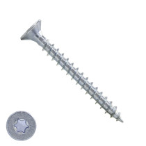 Spaanplaatschroeven 6x50mm verzinkt platkop TORX-30 200 stuks