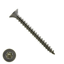 Spaanplaatschroeven 6x60mm RVS A4 platkop TORX-25 100 stuks