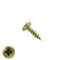 Spaanplaatschroeven 3,5x12mm geel verzinkt rondkop pozidriv-2 200 stuks