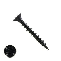 Spaanplaatschroeven 3,5x40 mm zwart gepassiveerd platkop Pozidriv-2 200 stuks
