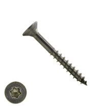 Spaanplaatschroeven 4,5x45/30mm RVS A4 platkop TORX-20 200 stuks