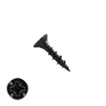 Spaanplaatschroeven 4x20 mm zwart gepassiveerd platkop Pozidriv-2 200 stuks