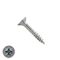 Spaanplaatschroeven 4x30/18mm verzinkt platkop pozidriv-2 200 stuks