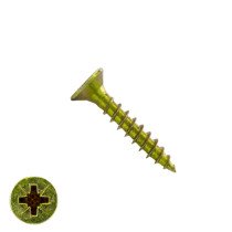 Spaanplaatschroeven 4x30mm geel verzinkt platkop pozidriv-2 200 stuks