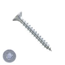 Spaanplaatschroeven 4x35mm verzinkt platkop TORX-20 1000 stuks