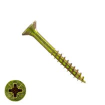 Spaanplaatschroeven 4x40/24mm geel verzinkt platkop pozidriv-2 200 stuks