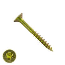 Spaanplaatschroeven 4x40/24mm geel verzinkt platkop TORX-20 200 stuks