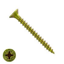 Spaanplaatschroeven 4x50mm geel verzinkt platkop pozidriv-2 200 stuks
