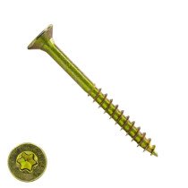 Spaanplaatschroeven 4x60/36mm geel verzinkt platkop TORX-20 200 stuks