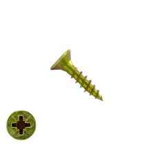Spaanplaatschroeven 5x16mm geel verzinkt platkop pozidriv-2 200 stuks