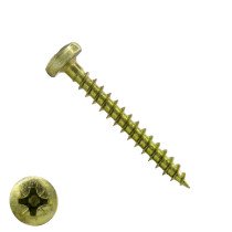 Spaanplaatschroeven 5x45mm geel verzinkt rondkop pozidriv-2 200 stuks