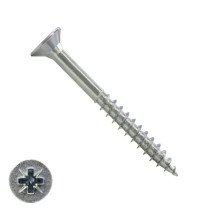 Spaanplaatschroeven 5x60/36mm verzinkt platkop pozidriv-2 200 stuks