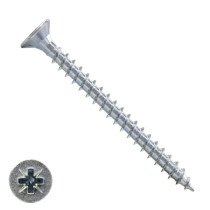 Spaanplaatschroeven 5x80mm verzinkt platkop pozidriv-2 200 stuks
