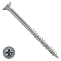 Spaanplaatschroeven 5x90/54mm verzinkt platkop pozidriv-2 200 stuks