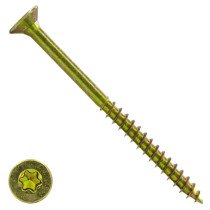 Spaanplaatschroeven 6x180/70mm geel verzinkt platkop TORX-30 100 stuks