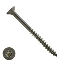 Spaanplaatschroeven 6x80/48mm RVS A4 platkop TORX-25 100 stuks