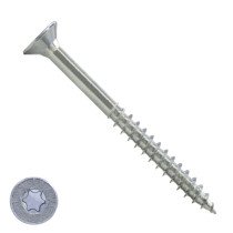 Spaanplaatschroeven 6x80/48mm verzinkt platkop TORX-30 200 stuks
