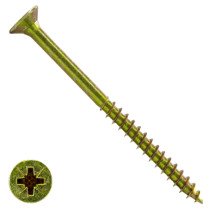 Spaanplaatschroeven 6x90/54mm geel verzinkt platkop pozidriv-3 200 stuks