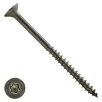 Spaanplaatschroeven 8x180/80mm RVS A4 platkop TORX-40 100 stuks