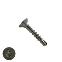 Spaanplaatschroeven zelfborend 4x30/18 mm RVS A2 platkop TORX 200 stuks