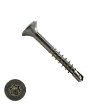 Spaanplaatschroeven zelfborend 4x45/30 mm RVS A2 platkop TORX 200 stuks