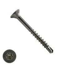 Spaanplaatschroeven zelfborend 4x50/30 mm RVS A2 platkop TORX 200 stuks