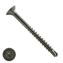 Spaanplaatschroeven zelfborend 5x70/50 mm RVS A2 platkop TORX 200 stuks