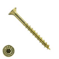 Spax spaanplaatschroeven 5x60mm deeldraad geel verzinkt platkop torx 500 stuks