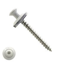 Spenglerschroeven 4,5x60mm RVS A2 RAL9010 Zuiver wit lenskop TORX-20 200 stuks