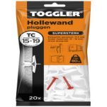 Toggler hollewandpluggen TC 15-19 mm 20 stuks