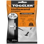 Toggler hollewandpluggen TD 23-26 mm 20 stuks