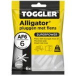 Toggler Alligator pluggen met flens AF 6 stuks