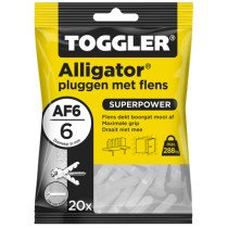 Toggler Alligator pluggen met flens AF6 20 stuks