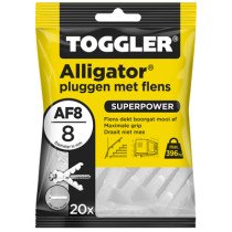 Toggler Alligator pluggen met flens AF8 20 stuks