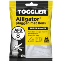 Toggler Alligator pluggen met flens AF8 6 stuks