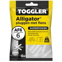 Toggler Alligator pluggen met flens AF 6 stuks
