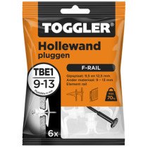 Toggler hollewandpluggen f-rail TBE1-6 9-13 mm 6 stuks