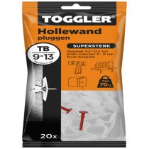 Toggler hollewandpluggen TB 9-13 mm 20 stuks