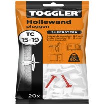Toggler hollewandpluggen TC 15-19 mm 20 stuks