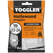 Toggler hollewandpluggen TD 23-26 mm 6 stuks