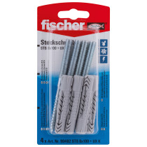 Universeelpluggen UX10x60 UX K met rand en stokschroeven TX 8x100mm 4 stuks